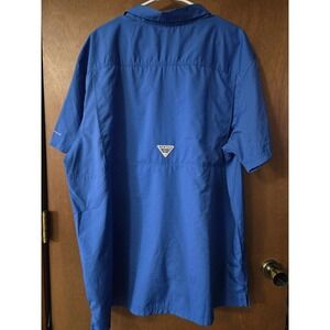 Columbia Omni-Shade Blue XXL Short Sleeve Fishing Shirt Vented Quick Dry
